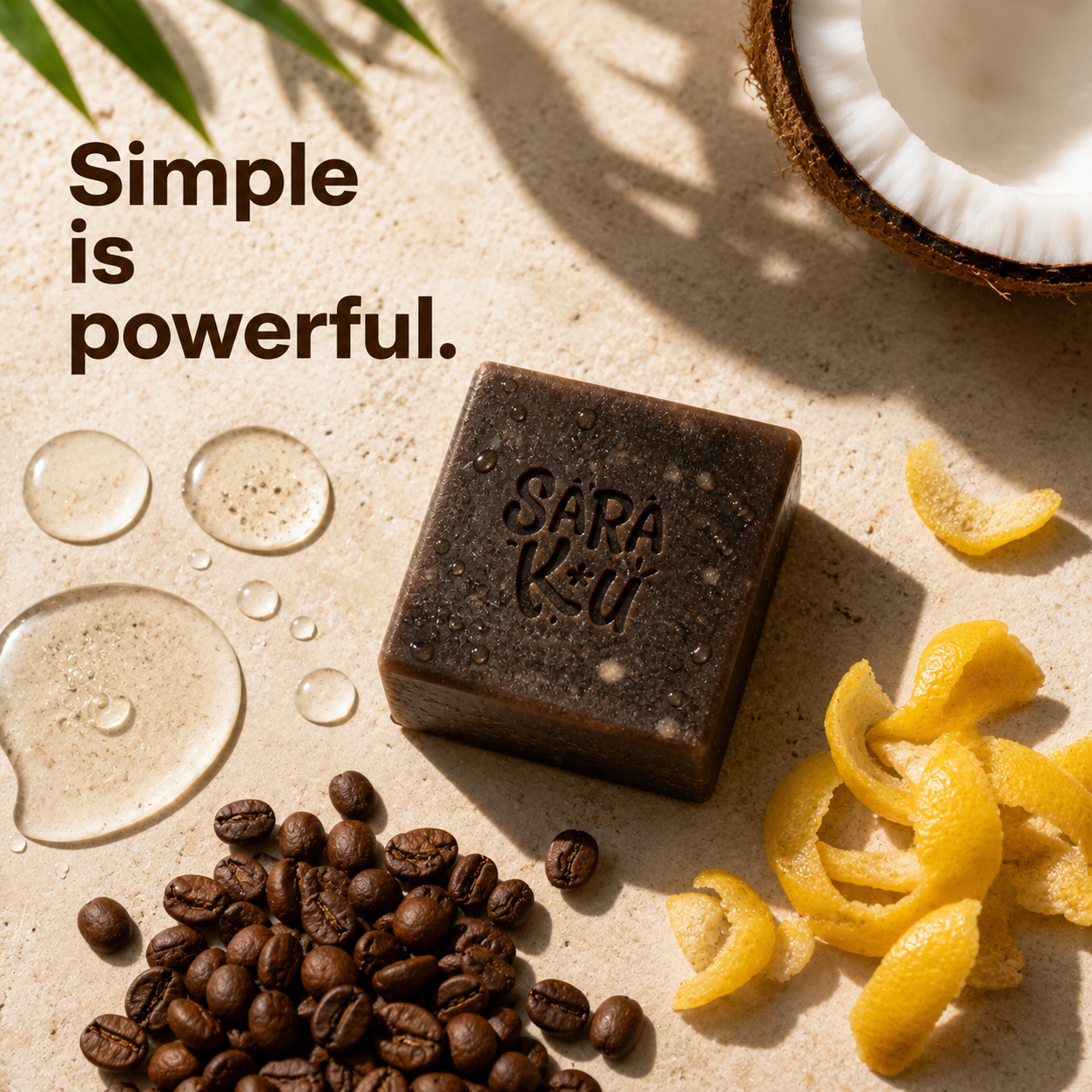 Saraku Pure Coconut Oil Coffee Lemon Soap