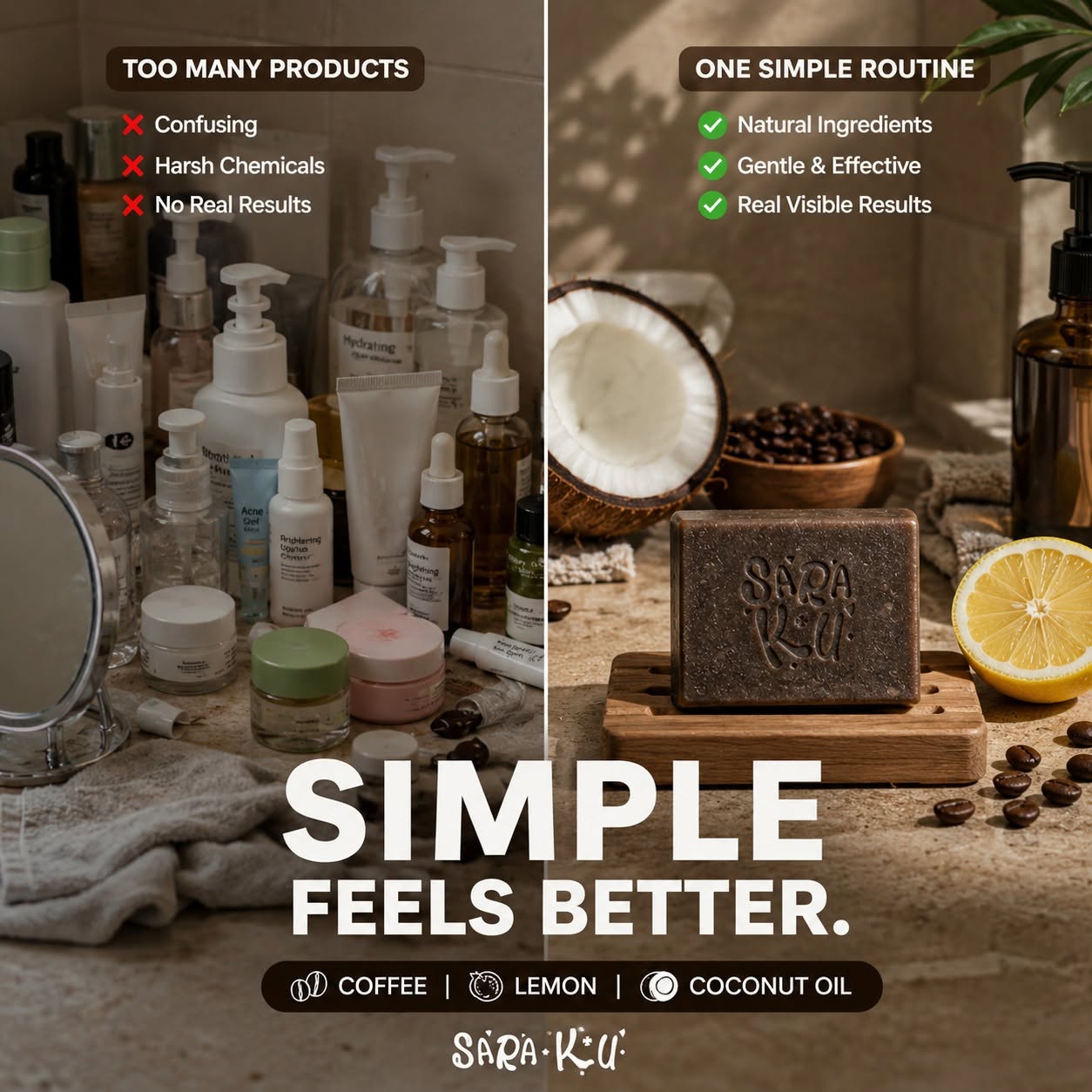 Saraku Pure Coconut Oil Coffee Lemon Soap 4